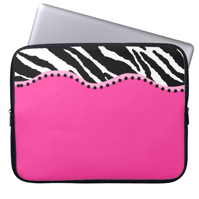 Capa Para Notebook A bolsa de laptop Funky da zebra (Frente)