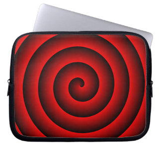 Capa Para Notebook A bolsa de laptop hipnótica vermelha e preta