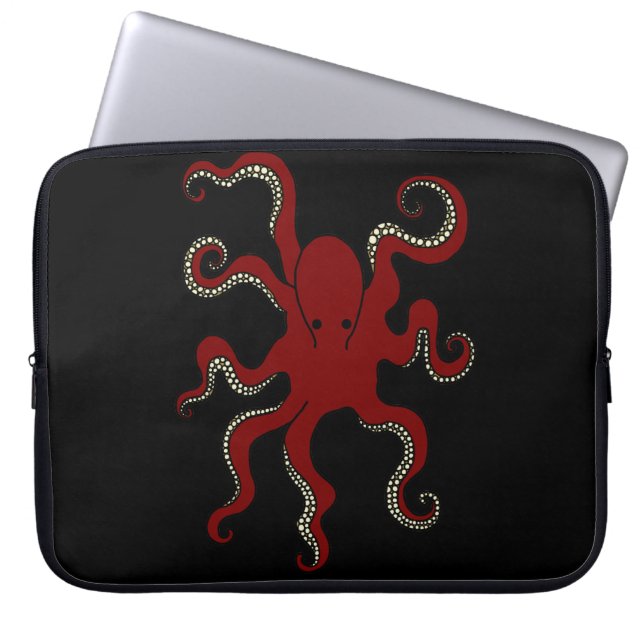 Capa Para Notebook A bolsa de laptop lisa do polvo (Frente)