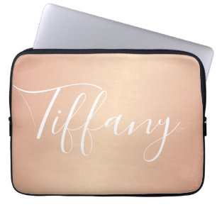 Capa Para Notebook A bolsa de laptop - ouro cor-de-rosa do nome da