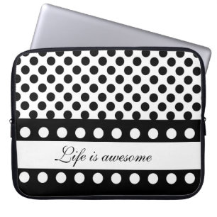 Capa Para Notebook A bolsa de laptop personalizada: Bolinhas brancas