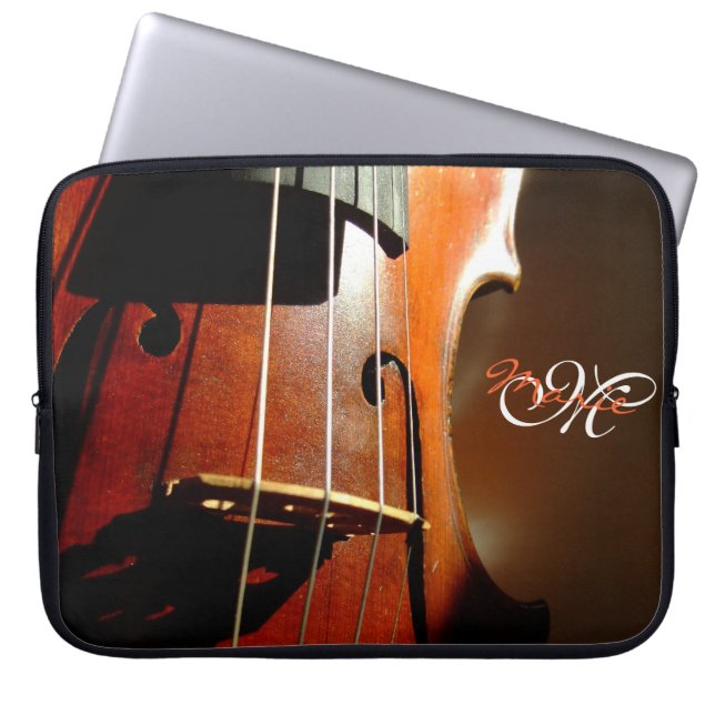Capa Para Notebook A bolsa de laptop personalizada do violino da (Frente)