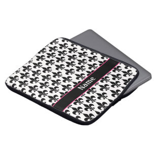 Capa Para Notebook A bolsa de laptop preta cor-de-rosa personalizada