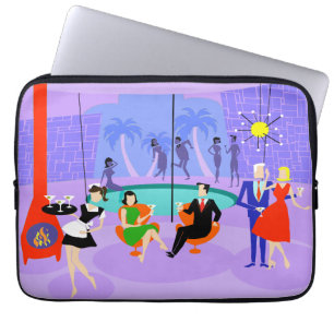 Capa Para Notebook A bolsa de laptop tropical retro do cocktail