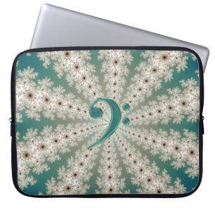 Capa Para Notebook A bolsa de laptop verde do Fractal da estrela do