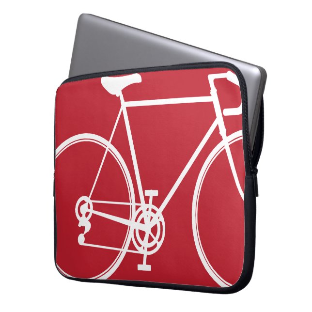 Capa Para Notebook A bolsa de laptop vermelha do design da bicicleta (Frente Esquerda)
