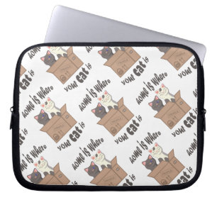 Capa Para Notebook A citação engraçada de Home é onde seu gato está