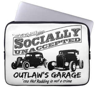 Capa Para Notebook A garagem do fora da lei. Dois hot rod social
