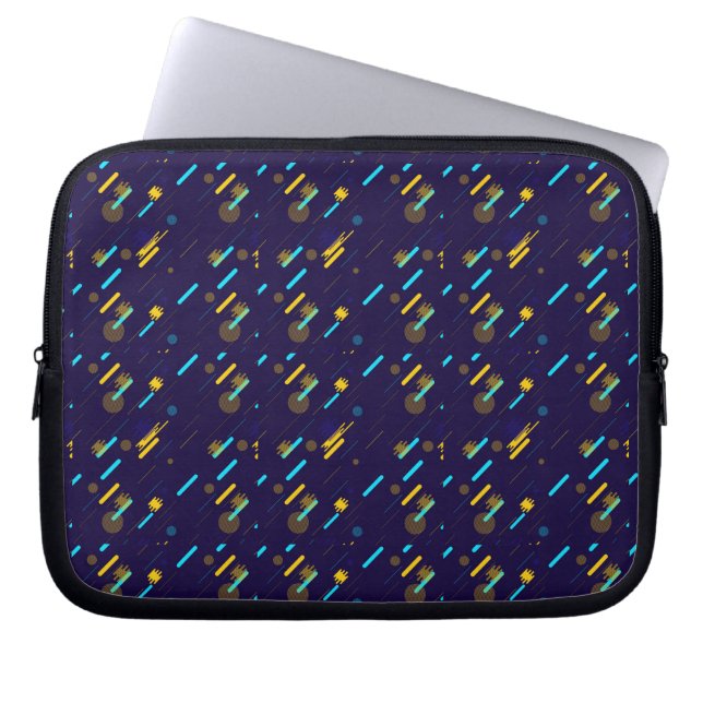 Capa Para Notebook A laptop sleeve with a vibrant geometric pattern (Frente)