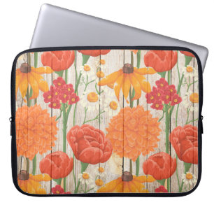 CAPA PARA NOTEBOOK A MADEIRA PARECE TEXTURA COM FLORES DE PASTEL
