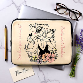 Capa Para Notebook A melhor mãe de sempre, mãe, crianças e flores, pe