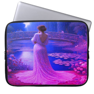 Capa Para Notebook A mulher elegante é Bolsa de Eletrônicos Purple Re