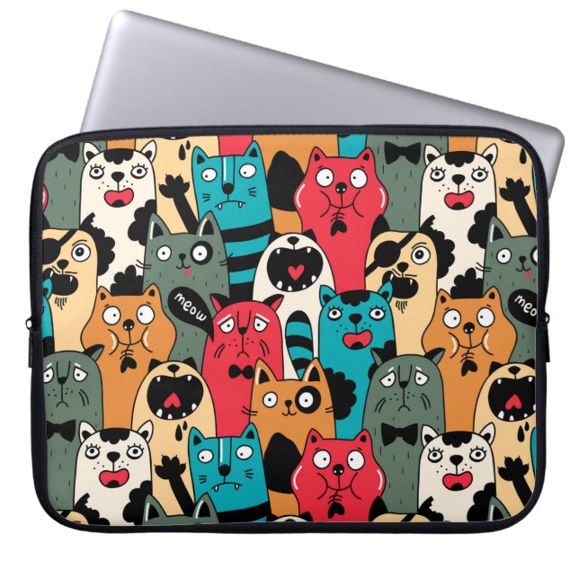 Capa Para Notebook A multidão de gatos (Frente)