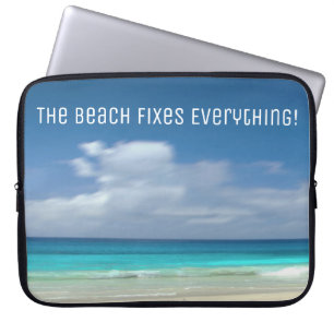 Capa Para Notebook A Praia corrige todo o texto personalizado