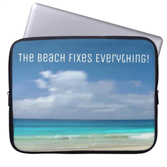 Capa Para Notebook A Praia corrige todo o texto personalizado (Frente)