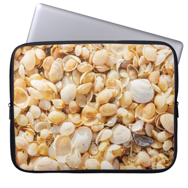 Capa Para Notebook A praia de verão texturizou Seashell. (Frente)