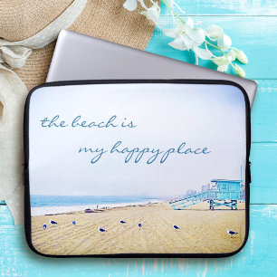 Capa Para Notebook A Praia É Meu Lugar Feliz Script California Costei