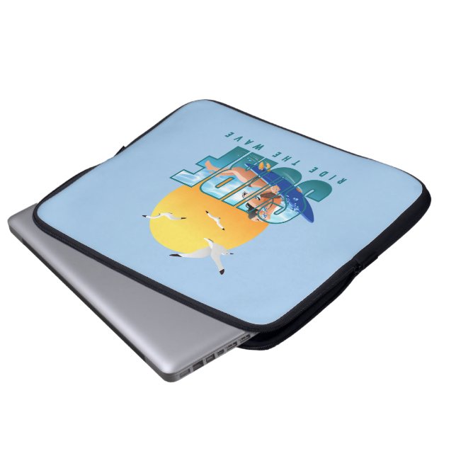 Capa Para Notebook A surfista anda pela onda | Bolsa de laptop de 15" (Frente Inferior)