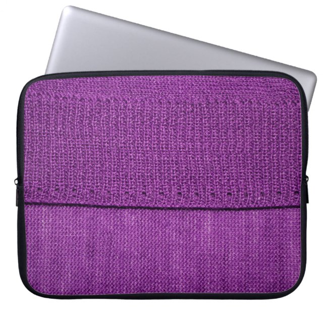 Capa Para Notebook a textura do tecido de malha, um simples roxo  (Frente)