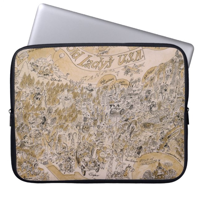 Capa Para Notebook A.U.A. de pequena senhora Mapa (Cartoon) (Frente)