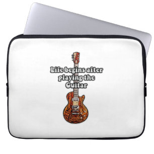Capa Para Notebook A vida começa depois de tocar guitarra.