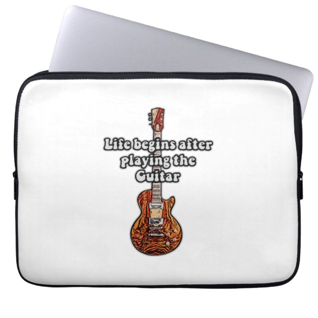 Capa Para Notebook A vida começa depois de tocar guitarra. (Frente)