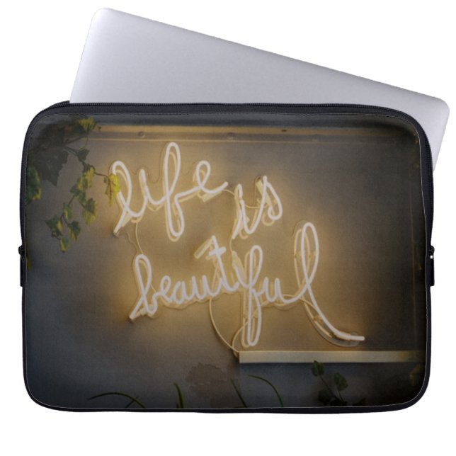 Capa Para Notebook A vida é bela Luzes de Neon (Frente)