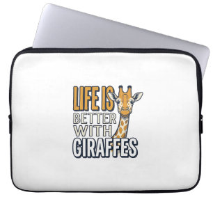 Capa Para Notebook A Vida É Melhor Com Girafas Camisa Vintage Design_