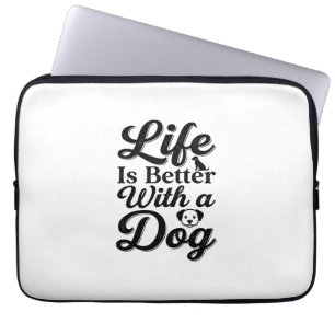 Capa Para Notebook A Vida é Melhor Com uma Camiseta de Amante de Anim