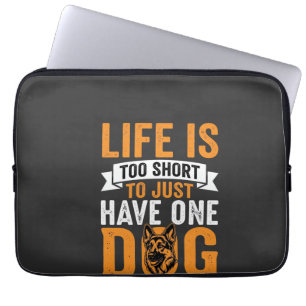 Capa Para Notebook A Vida é Muito Curta Gráfico de Amante de Cachorro