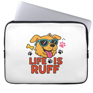 Capa Para Notebook A Vida É Ruff - Caricatura Engraçada