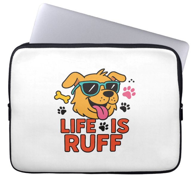 Capa Para Notebook A Vida É Ruff - Caricatura Engraçada (Frente)