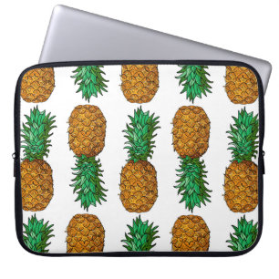 Capa Para Notebook Abacaxi com folhas. Padrão sem costura com tropi