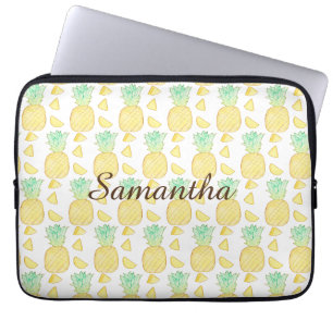 Capa Para Notebook Abacaxi de Aquarela Tropical