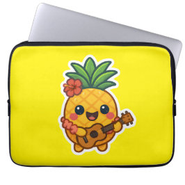 Capa Para Notebook Abacaxi Kawaii sorridente - Tropical