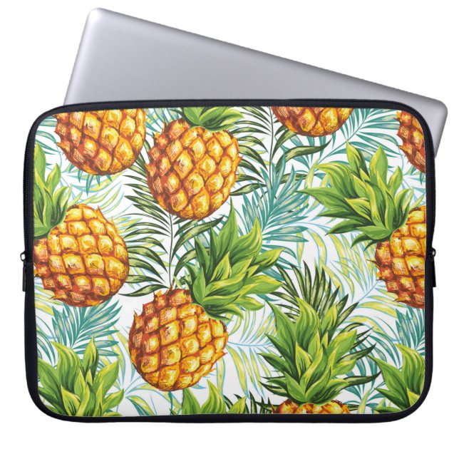 Capa Para Notebook Abacaxi. Um padrão perfeito. Prato floral de vindi (Frente)