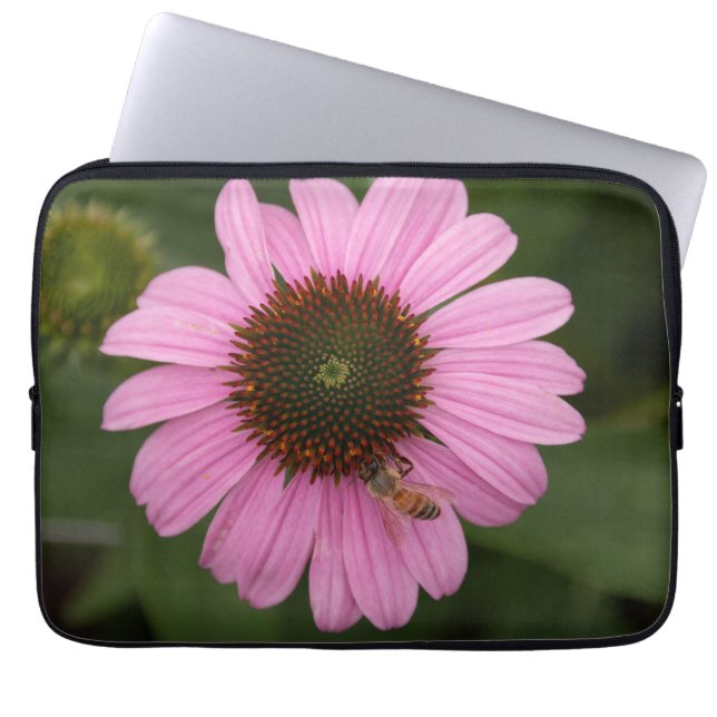 Capa Para Notebook Abelha de Mel na Flor do Jardim (Frente)
