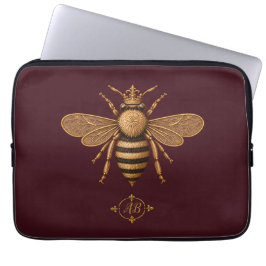 Capa Para Notebook Abelha Real de Romance Sombrio | Francês Burgundy 