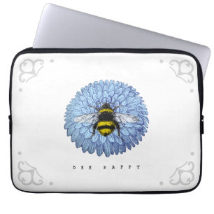 Capa Para Notebook Abelhão-de-bico-cômodo na Natureza da Flor Azul