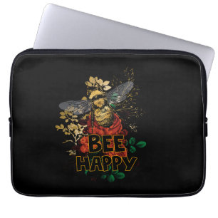 Capa Para Notebook Abelhas Coloridas Felizes e Flores