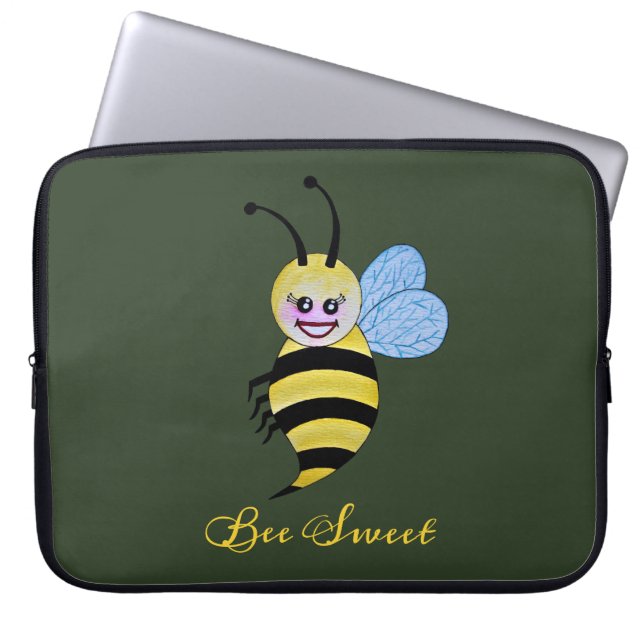 Capa Para Notebook Abelhas De Cana-De-Água Com Sorriso Feliz (Frente)