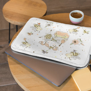 Capa Para Notebook Abelhas De Mel, Fadas E Bebês Em Padrões Sem Olhos