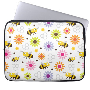 Capa Para Notebook Abelhas e Flores