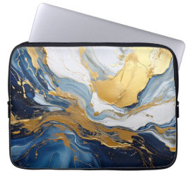 Capa Para Notebook Abertura em negrito de Dourado e Azul