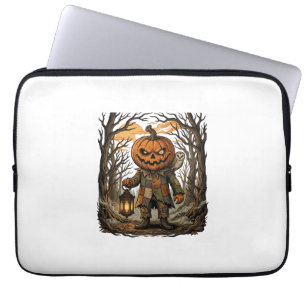 Capa Para Notebook Abóbora Assustadora Lanterna Coruja Hau Halloween
