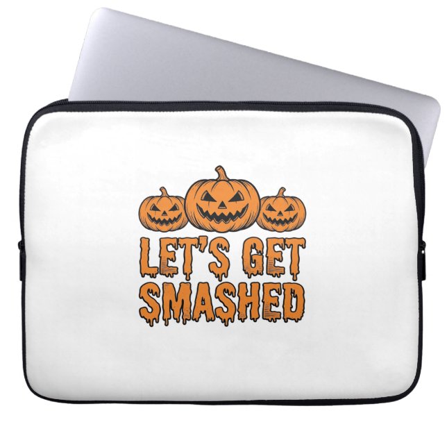 Capa Para Notebook Abóbora Divertida de Halloween Vamos nos Esmagar (Frente)