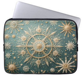 Capa Para Notebook Abraço do Ouro de inverno: Serenata com floco de n