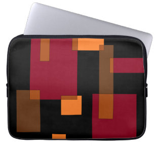 Capa Para Notebook Abstração Geométrica Laranja Vermelho Preto