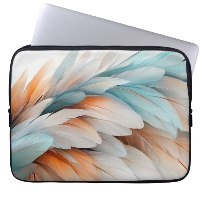 Capa Para Notebook Abstract Feather Flow – Soft Elegance (Frente)