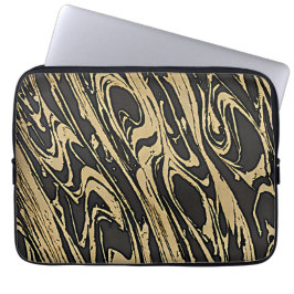 Capa Para Notebook Abstract Fluid Art - Black Marble Effect